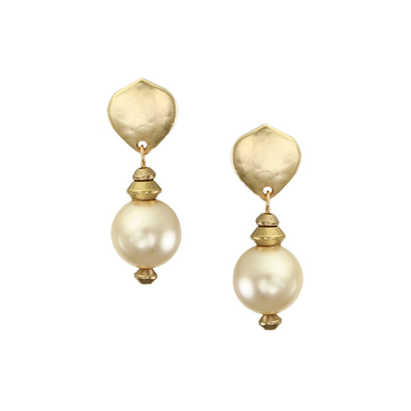 Teardrop with Pearl Post Earrings