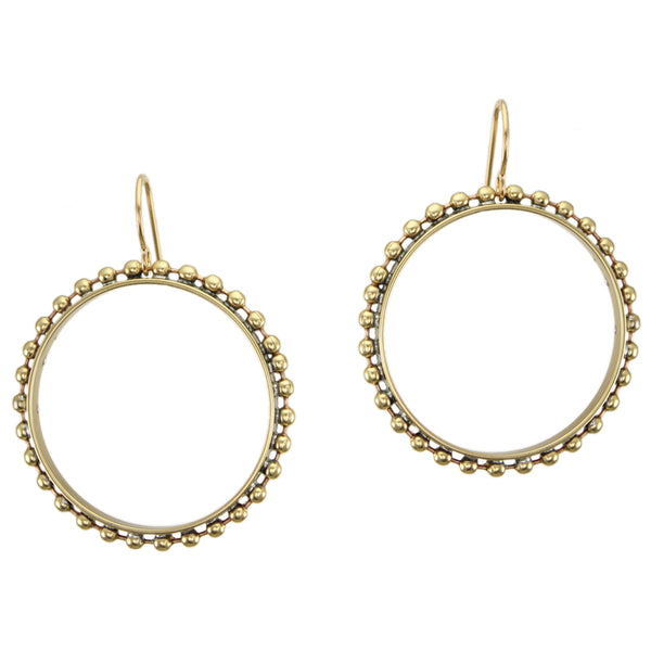 Large Studded Hoop Wire Earrings