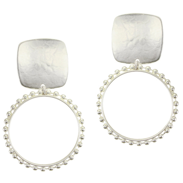 Medium Studded Hoop Post or Clip Earrings