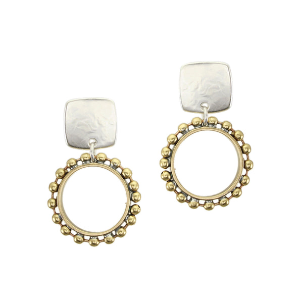 Small Studded Hoop Post Earrings