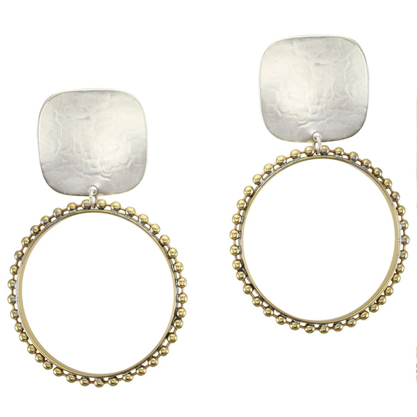 Large Studded Hoop Post or Clip Earrings