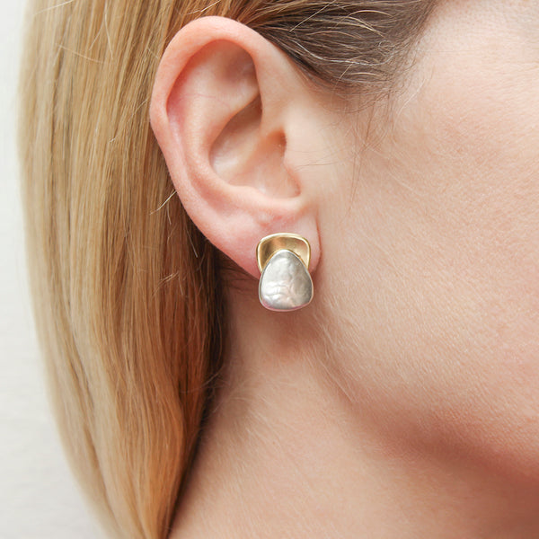 Small Layered Triangles Post Earrings