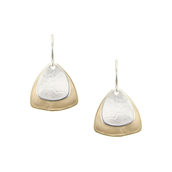 Medium Layered Triangles Wire Earrings
