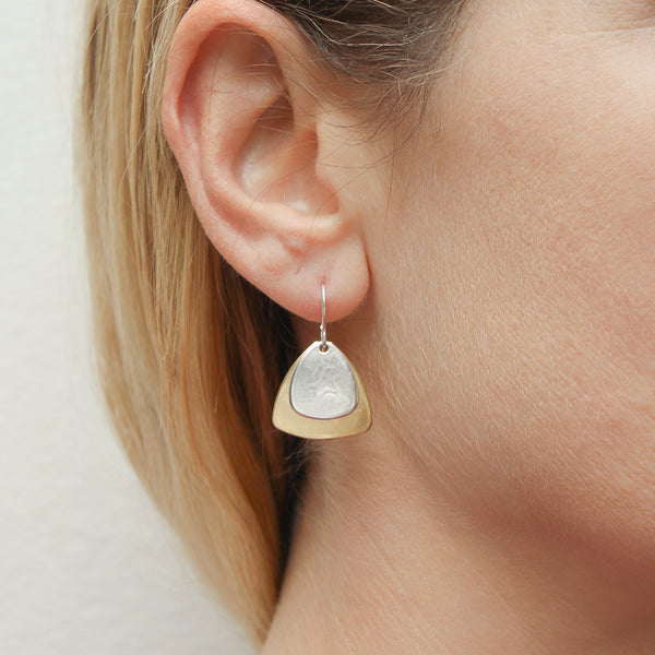 Medium Layered Triangles Wire Earrings