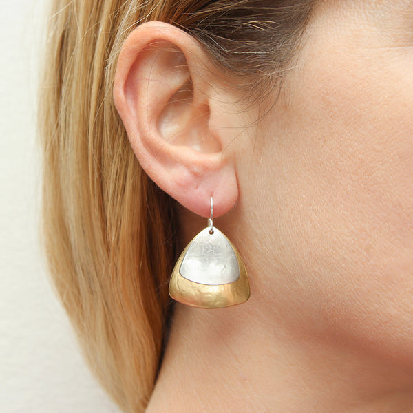 Large Layered Triangles Wire Earrings