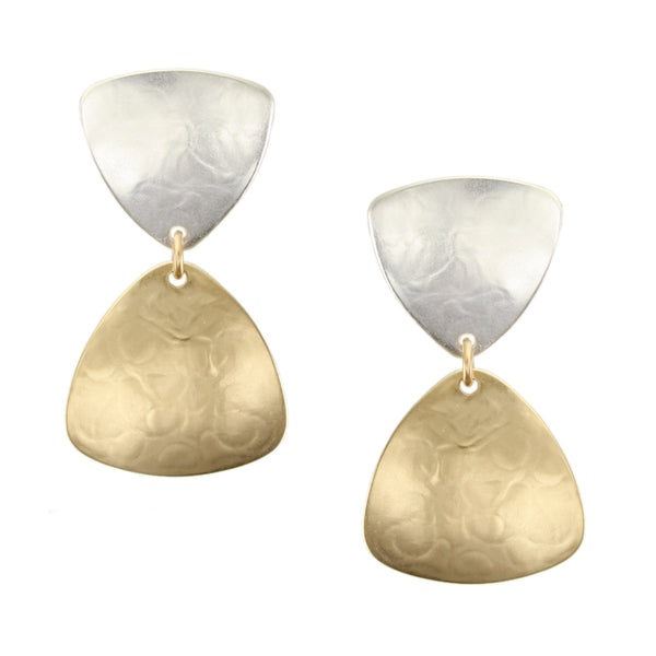 Linked Triangles Post or Clip Earrings