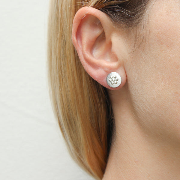 Studded Disc Post Earrings