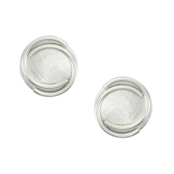 Disc and Swirl Post or Clip Earrings