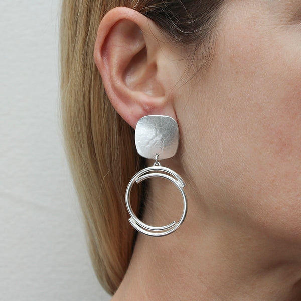 Large Swirl Post or Clip Earrings