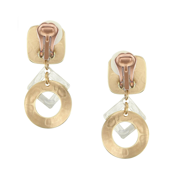 Square with Layered Frames Small Clip Earring