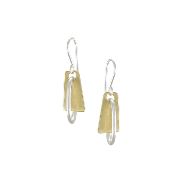 Small Tapered Rectangle with Oval Ring Wire Earring