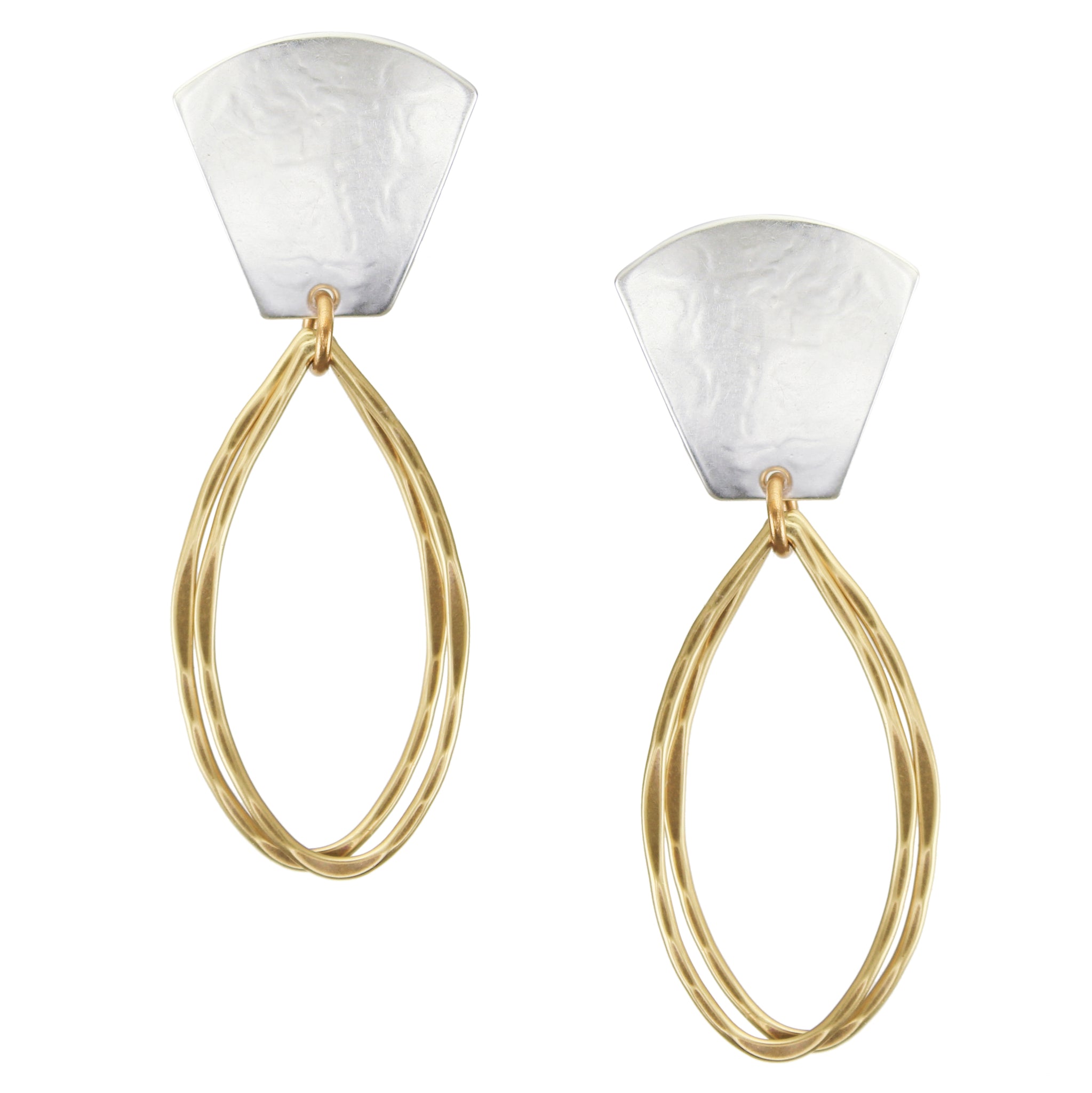 Taper with Leaf Rings Post Earring