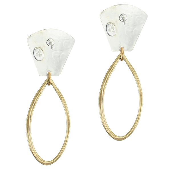 Taper with Leaf Rings Post Earring