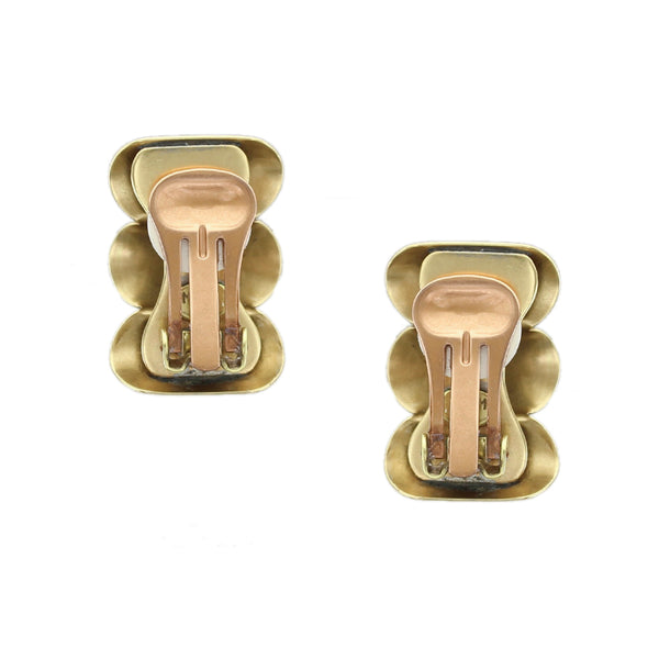Segmented Oval with Sterling Silver Clip Earrings