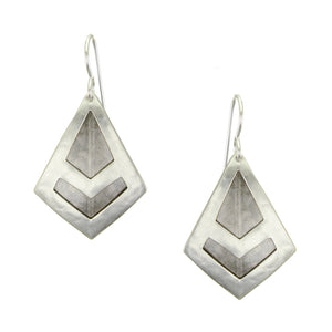 Diamond with Cutout Diamond Wire Earring