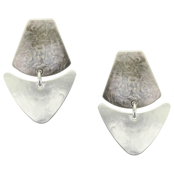 Tapered Square with Fin Post or Clip Earring