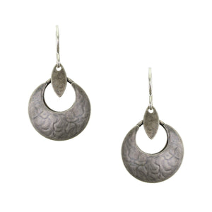 Small Pointed Oval and Crescent Wire Earring