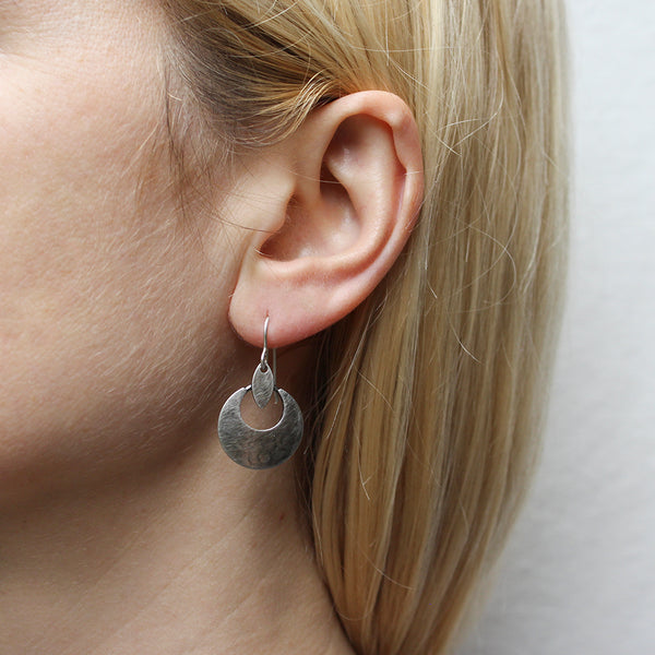 Small Pointed Oval and Crescent Wire Earring