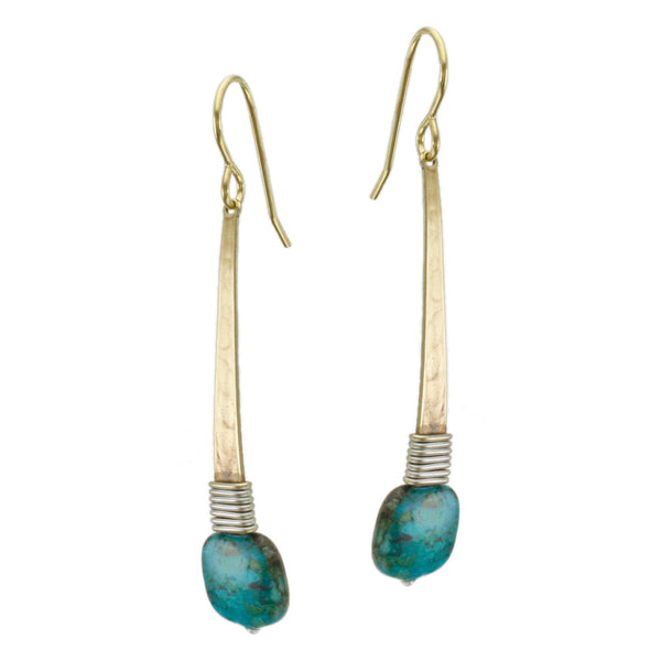 Taper with Wire Wrapping and Bead Wire Earring