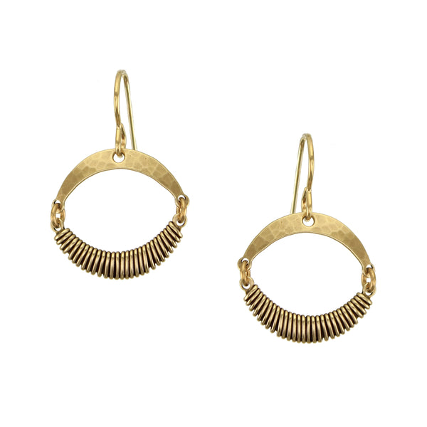 Hinged Crescents with Wire Wrapping Earring