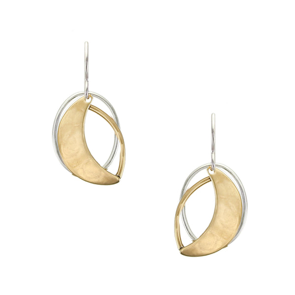Small Swoop with Rings Wire Earring