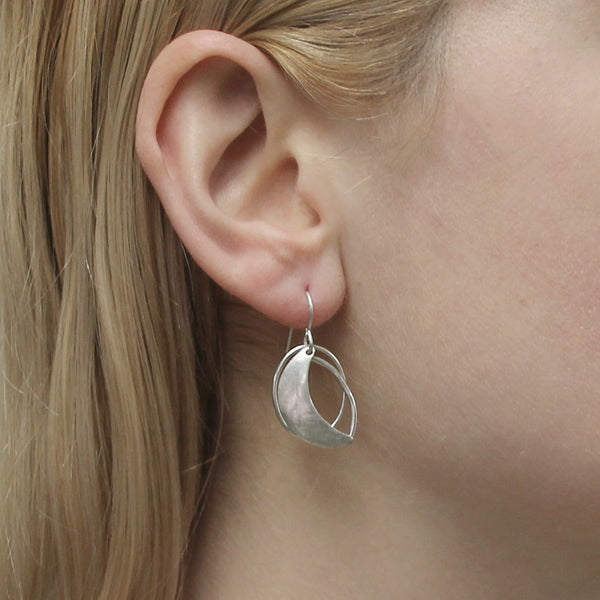 Small Swoop with Rings Wire Earring