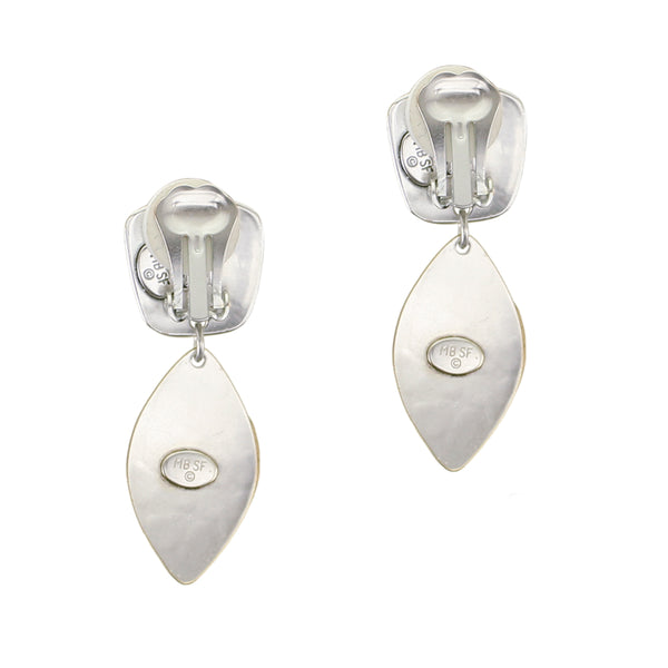 Small Taper with Layered Leaf Clip or Post Earrings
