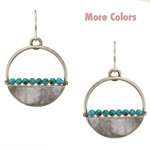 Hoop with Beads Wire Earrings