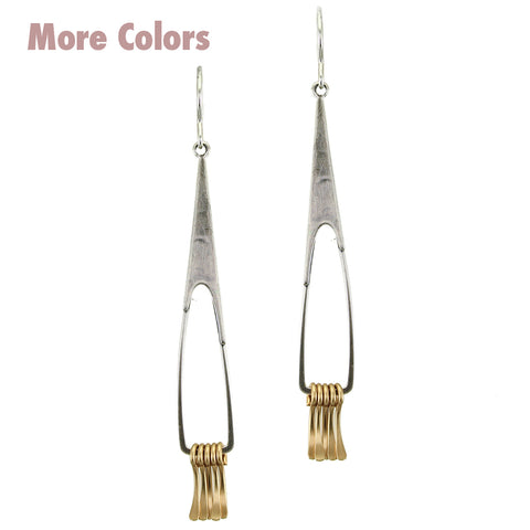 Long Triangular Hoop with Fringe Earring