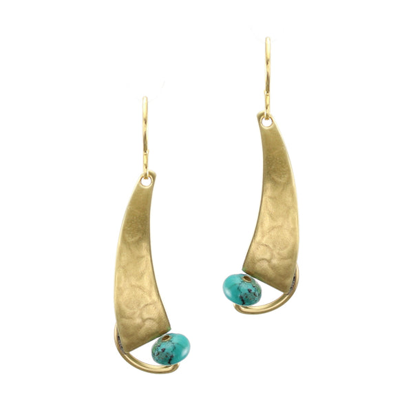 Swoop with Beads Wire Earrings