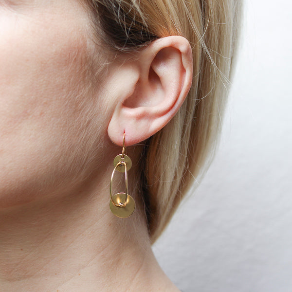 Discs with Folded Ring Wire Earring