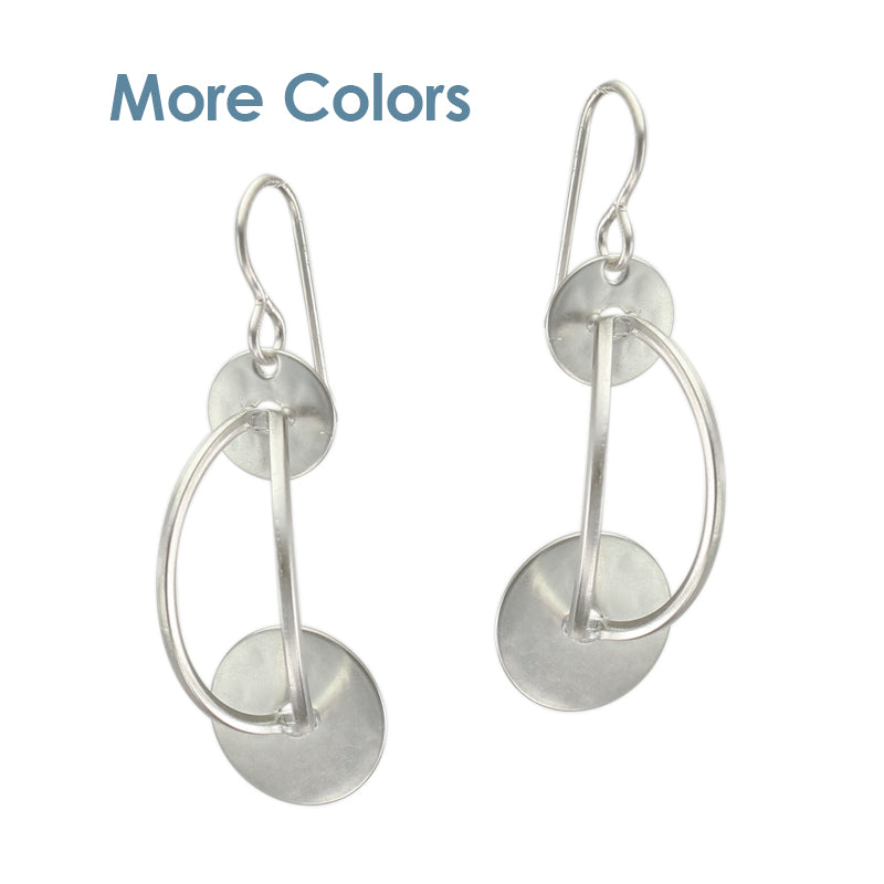 Discs with Folded Ring Wire Earring