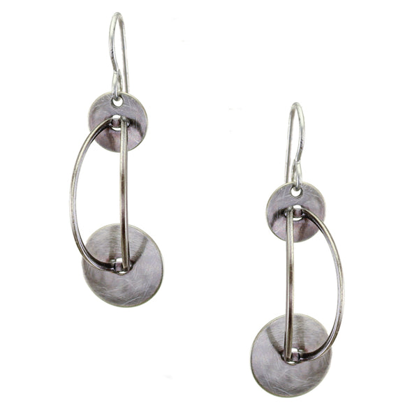 Discs with Folded Ring Wire Earring