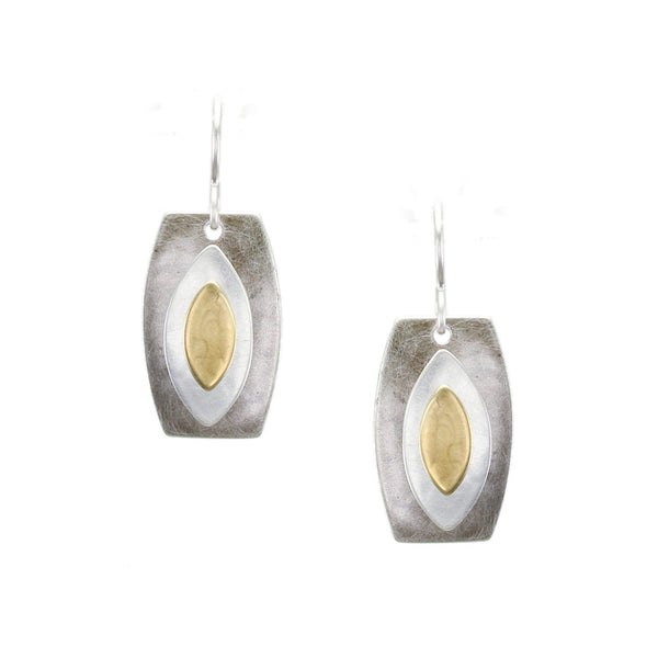 Layered Pointed Ovals Wire Earring