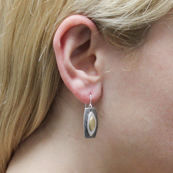 Layered Pointed Ovals Wire Earring