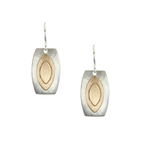 Layered Pointed Ovals Wire Earring