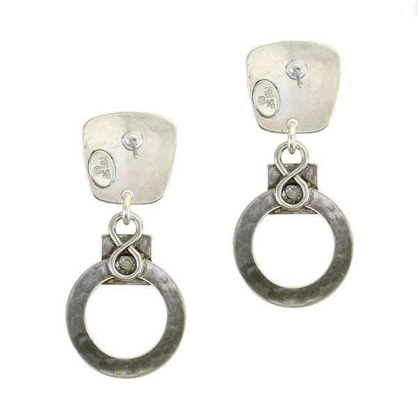 Small Taper with Ring, Disc and Square Post Earring