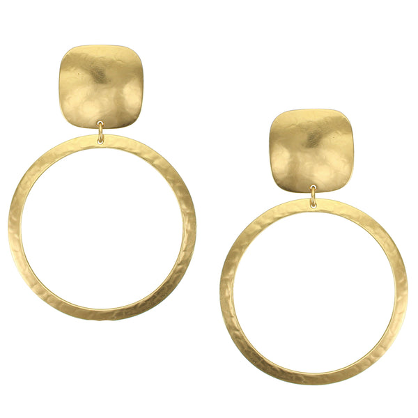 Rounded Square with Extra Large Wide Ring Clip Earring