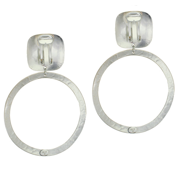 Rounded Square with Extra Large Wide Ring Clip Earring