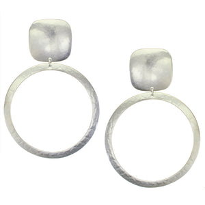 Rounded Square with Extra Large Wide Ring Clip Earring