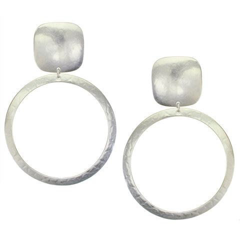 Rounded Square with Extra Large Wide Ring Clip Earring