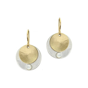 Discs with Mother of Pearl Wire Earring