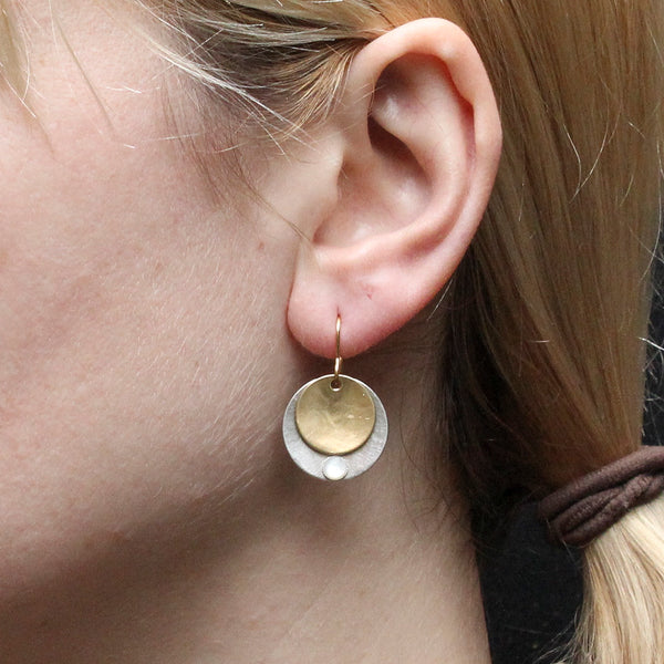 Discs with Mother of Pearl Wire Earring