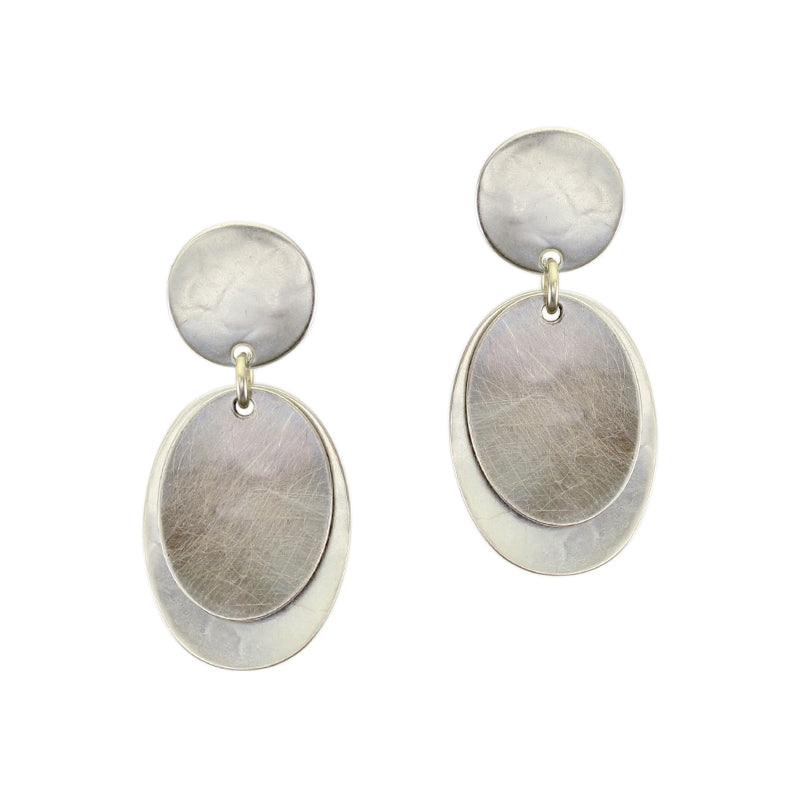 Disc with Dished Ovals Post Earring