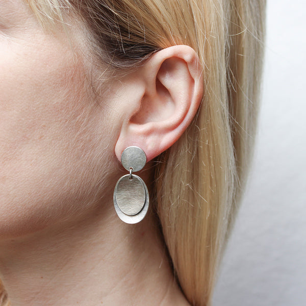 Disc with Dished Ovals Post Earring