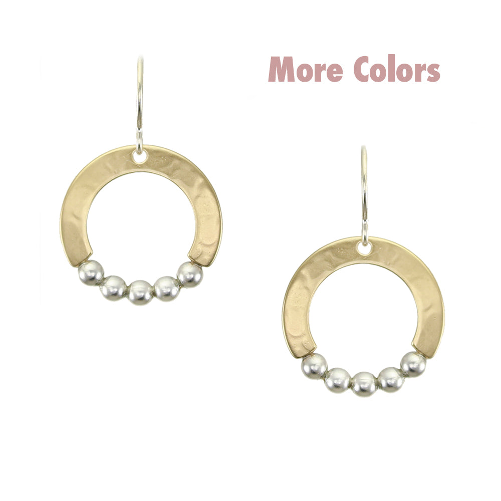 Ring with Silver Beads Wire Earring