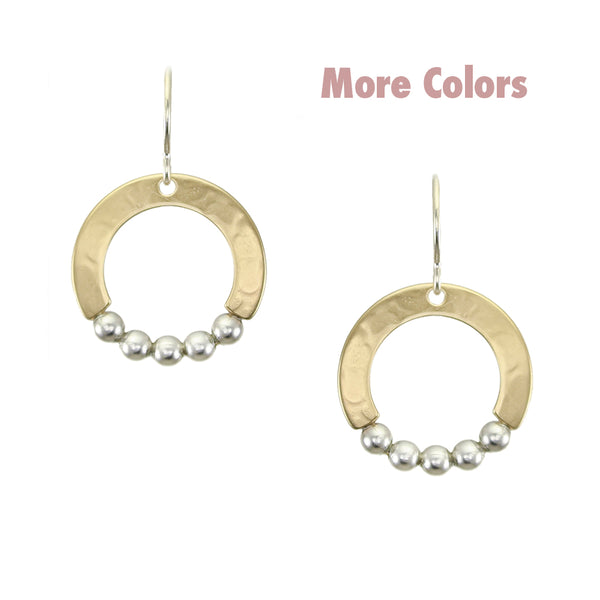 Ring with Silver Beads Wire Earring