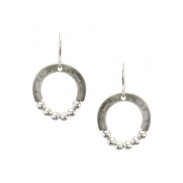 Ring with Silver Beads Wire Earring