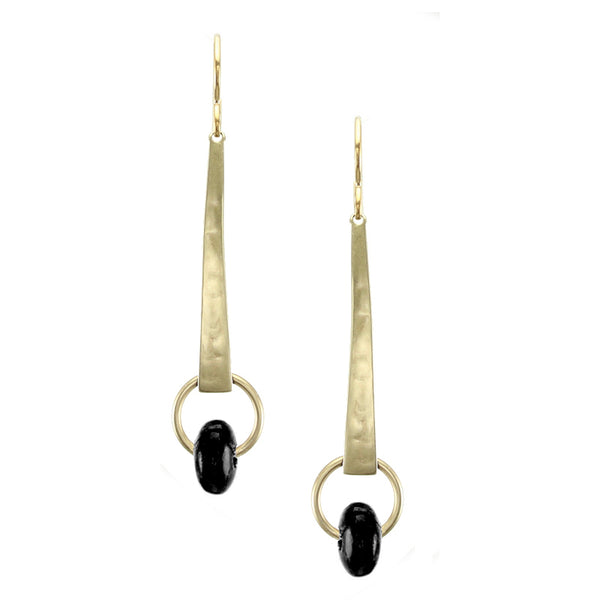 Taper with Ring and Beads Wire Earrings