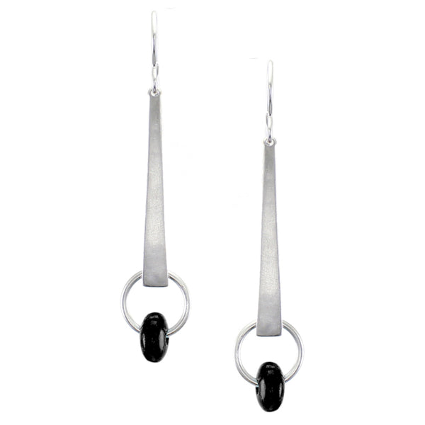 Taper with Ring and Beads Wire Earrings